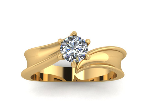 Women ring solitaire 3D Принт Модель