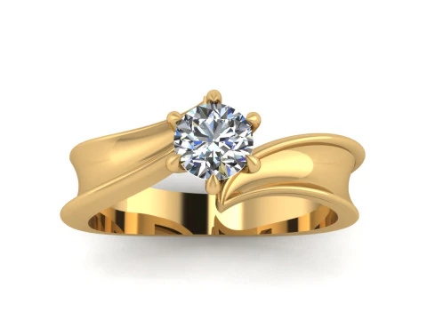 Women ring solitaire 3D Print Model