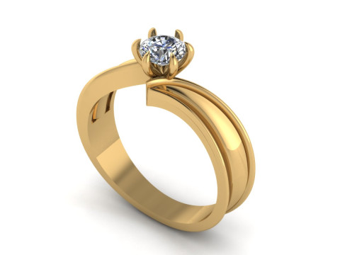 Women ring solitaire 3D Принт Модель