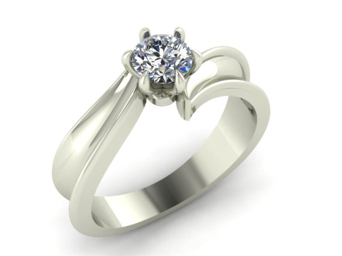 Women ring solitaire 3D Принт Модель