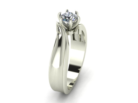 Women ring solitaire 3D Принт Модель