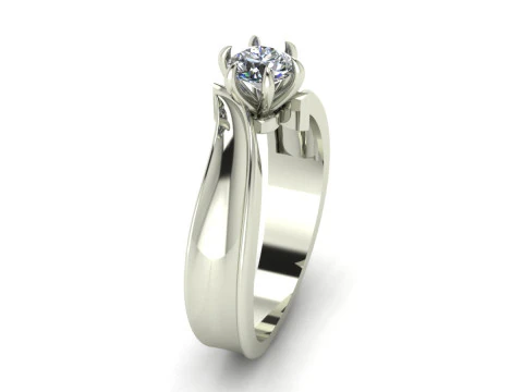 Women ring solitaire 3D Print Model