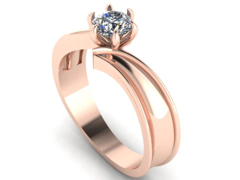 Women ring solitaire 3D Print Model