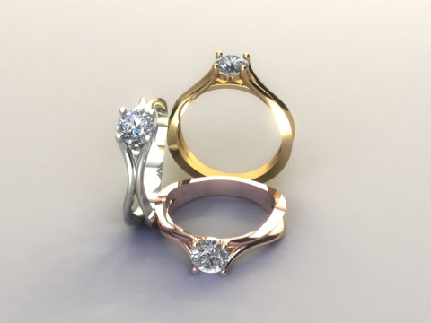 Women ring solitaire 3Dプリントモデル
