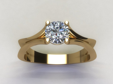 Women ring solitaire 3D Print Model