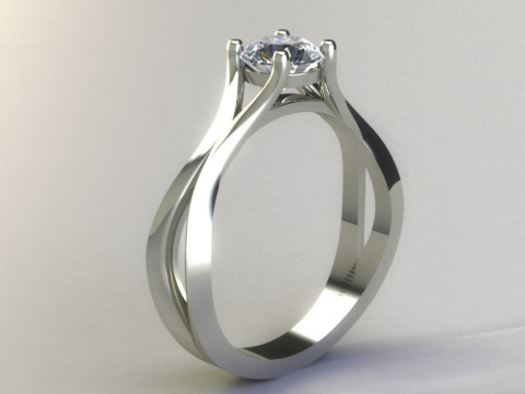 Women ring solitaire 3D Print Model