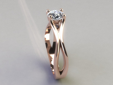 Women ring solitaire 3D Print Model