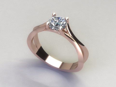 Women ring solitaire 3D Print Model