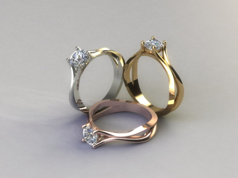 Women ring solitaire 3D Print Model