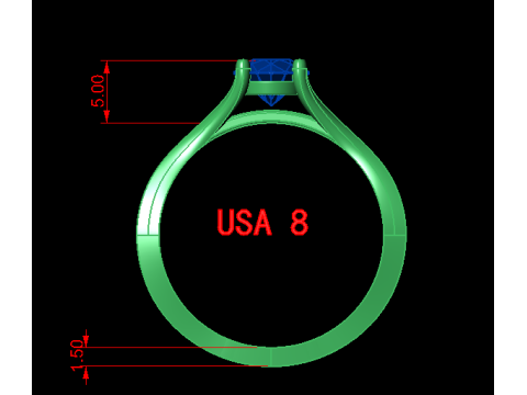 Women ring solitaire 3D Print Model