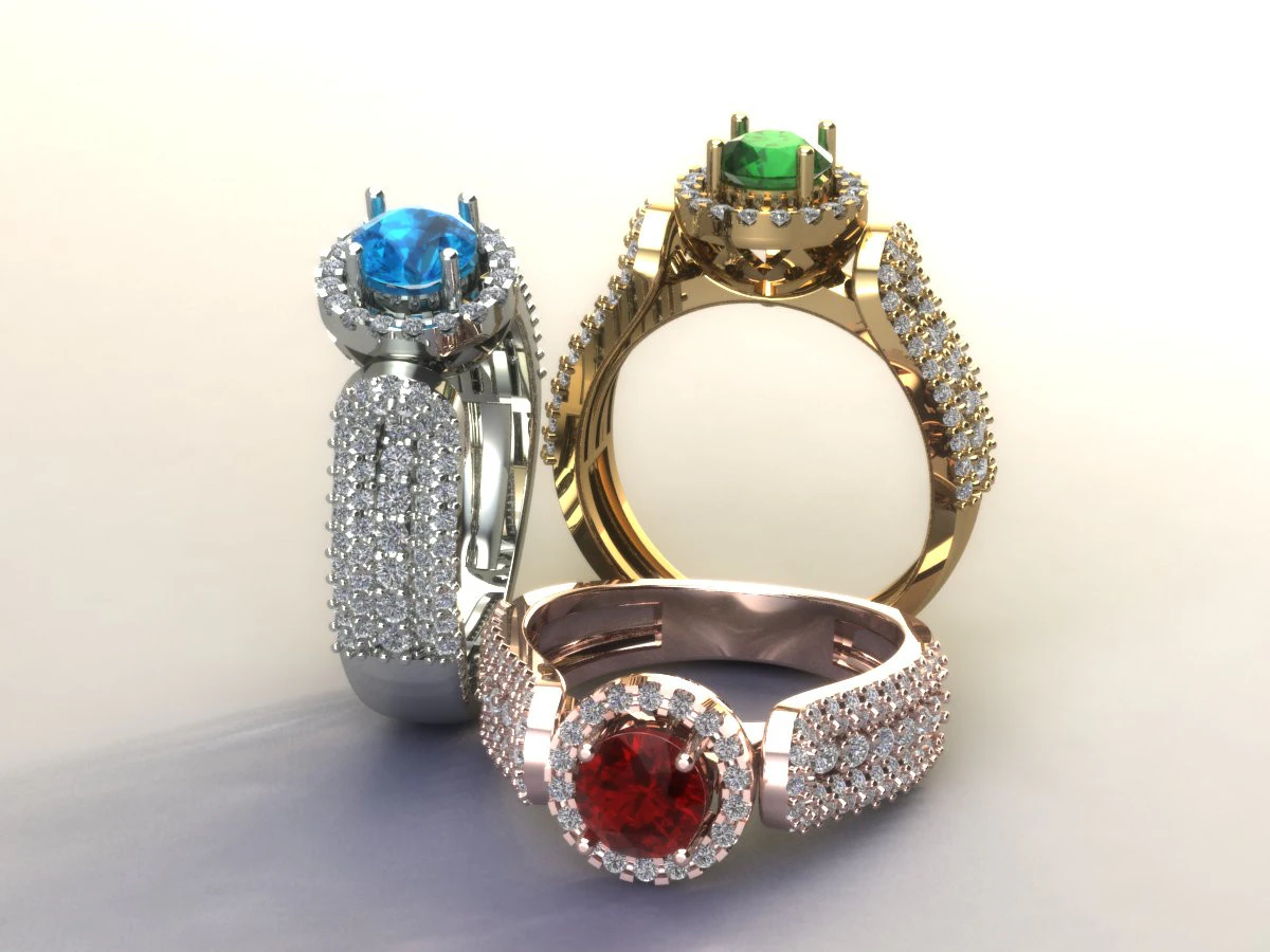 Women diamonds ring 3D Print Model .c4d .max .obj .3ds .fbx .stl .blend 