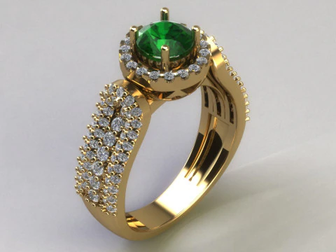 Women diamonds ring 3D Print Model