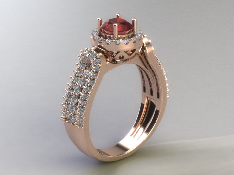 Women diamonds ring 3D Print Model