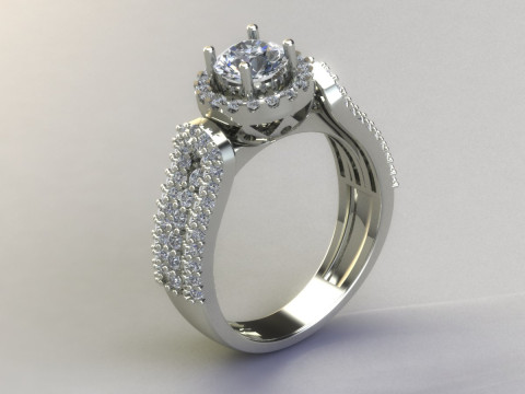 Women diamonds ring 3D Print Model