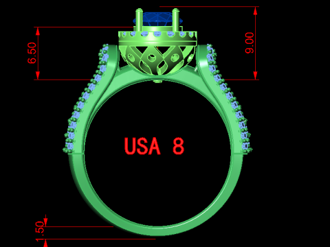 Women diamonds ring 3D Print Model