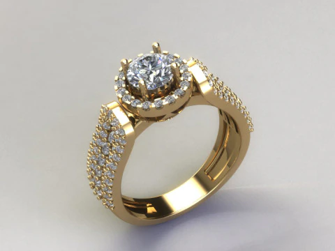 Women diamonds ring 3D Print Model