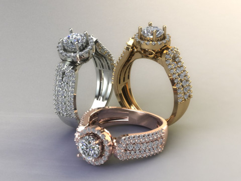 Women diamonds ring 3D Print Model