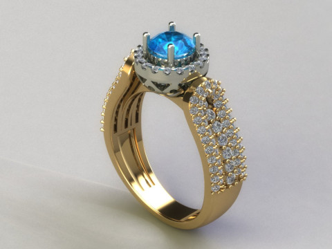 Women diamonds ring 3D Print Model