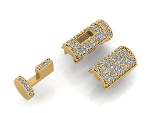 Clasp round rope and cuban chain 3D Model