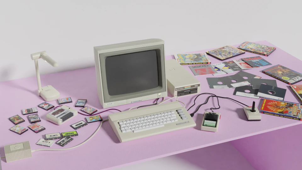Commodore 64 c new model complete scene 3D Model .c4d .max .obj .3ds .fbx .stl .blend 