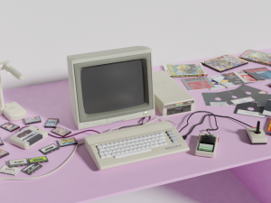 Commodore 64 c new model complete scene Model 3D