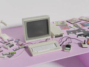 Commodore 64 c новая модель, полная сцена 3D Модель