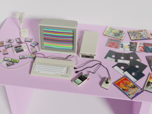 Commodore 64 c new model complete scene 3D-Modell