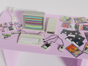 Commodore 64 c new model complete scene 3D Model