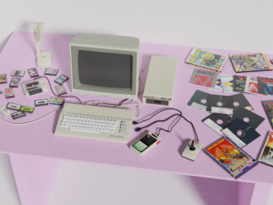 Commodore 64 c new model complete scene 3D-Modell