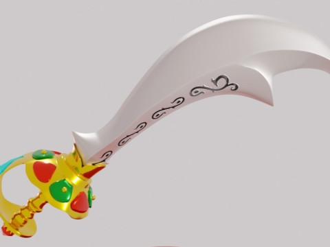 URBOSA SCIMITAR OF THE SEVEN LEGEND OF ZELDA BREATH OF THE WILD 3D Baskı Modeli