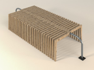 Rotatable wooden parametric bench 3Dモデル