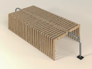 Rotatable wooden parametric bench 3D Model