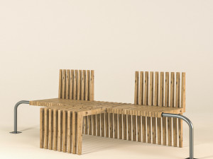 Rotatable wooden parametric bench 3Dモデル