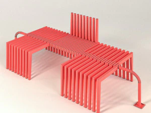 Rotatable wooden parametric bench 3D Model
