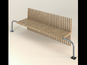 Rotatable wooden parametric bench 3Dモデル