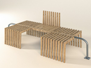 Rotatable wooden parametric bench 3Dモデル
