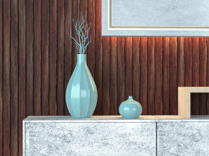 Wooden TV Wall Model 3D