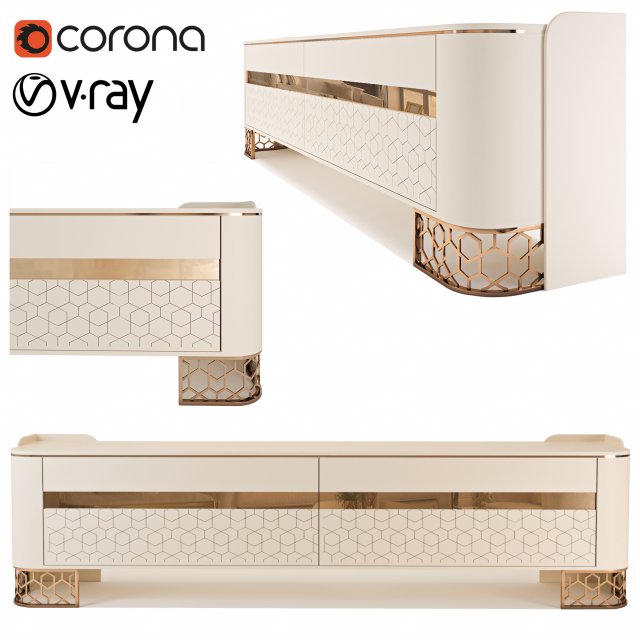 Fendi collection tv console 3D-Modell .c4d .max .obj .3ds .fbx .stl .blend 
