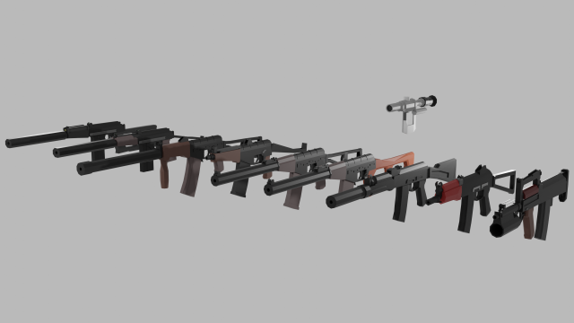 939 Guns 3Dモデル .c4d .max .obj .3ds .fbx .stl .blend 