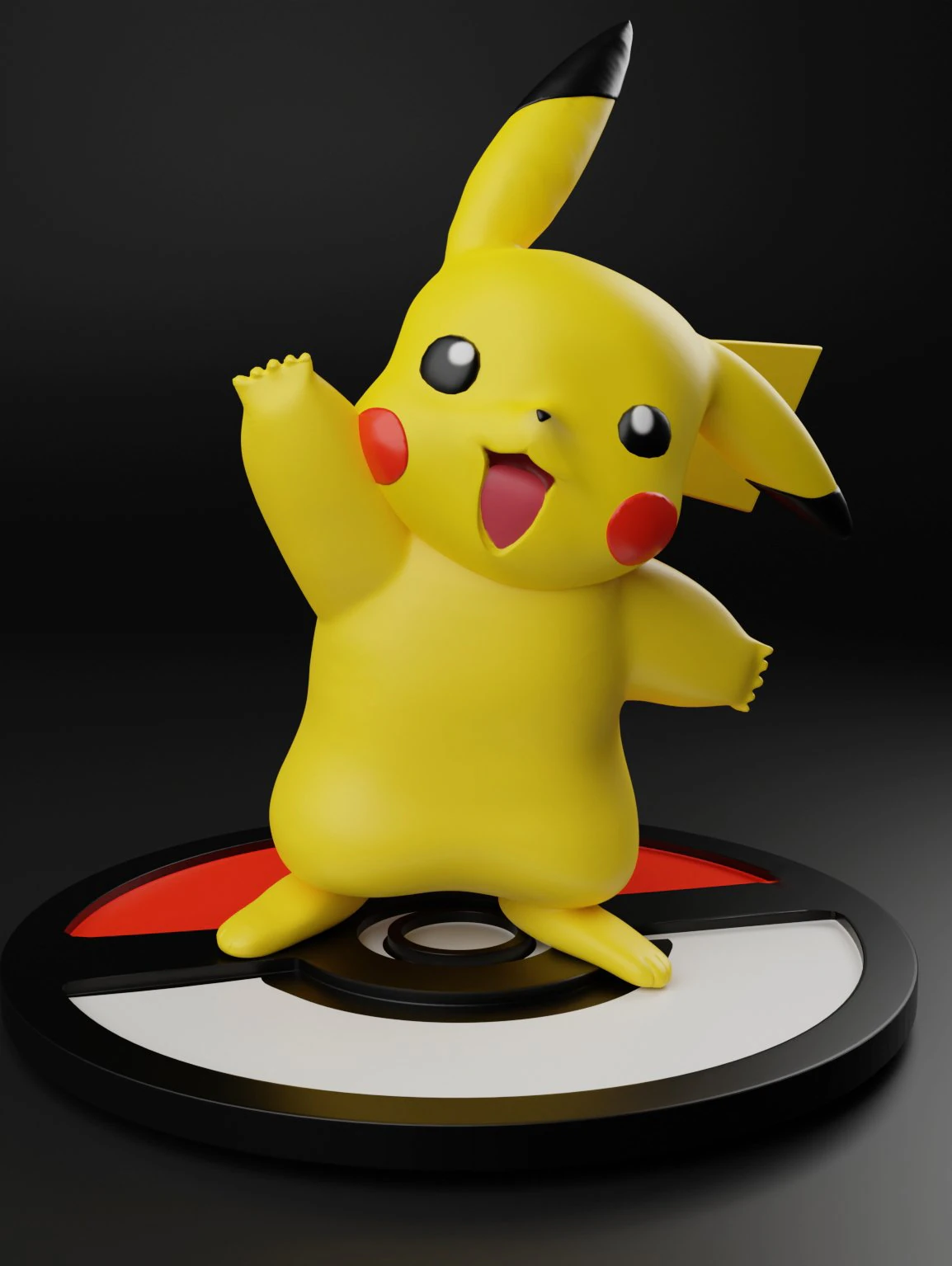 Pikachu from pokemon anime 3D Print Model .c4d .max .obj .3ds .fbx .stl .blend