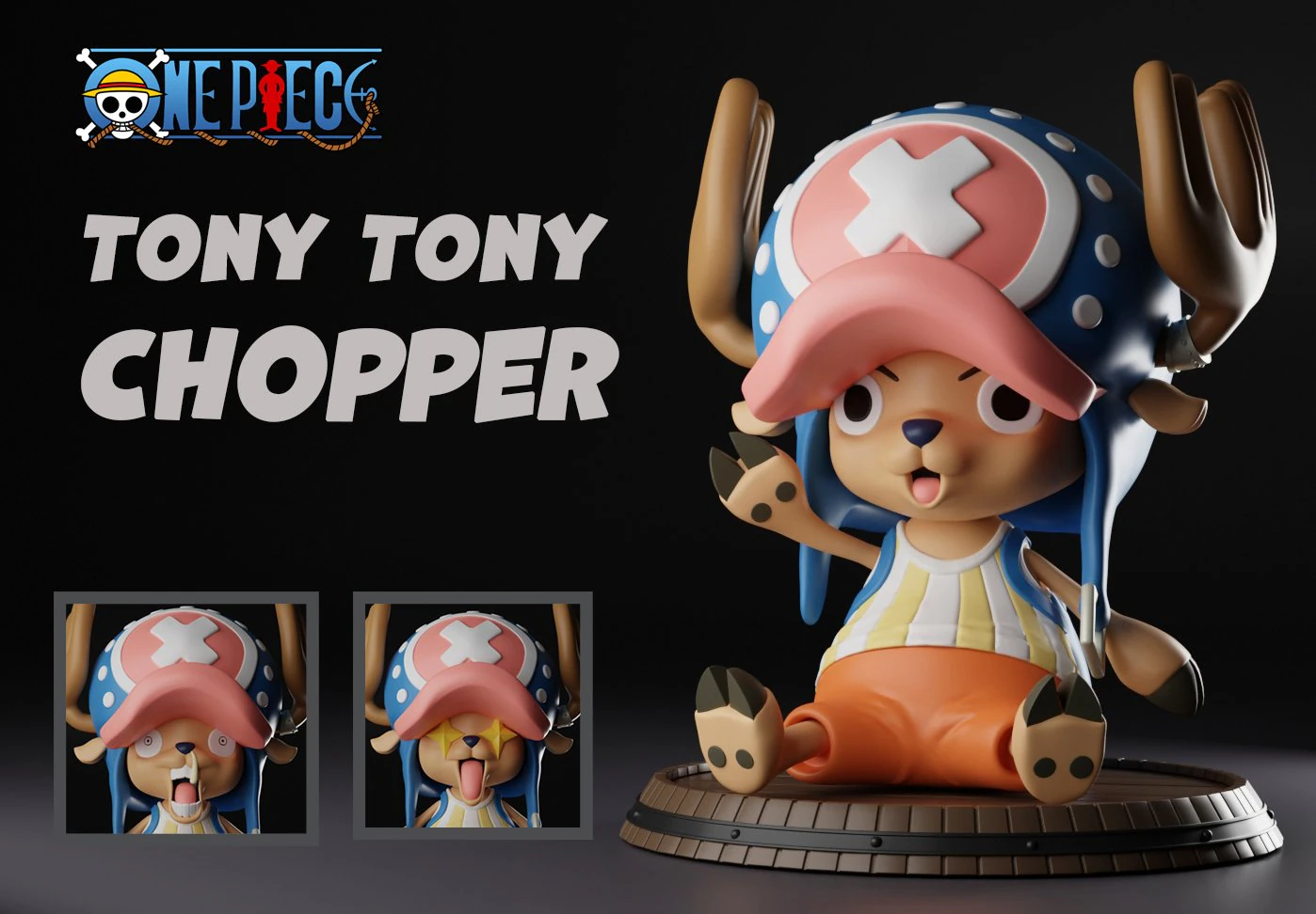 One Piece Tony Tony Chopper 3D Print Model .c4d .max .obj .3ds .fbx .stl .blend 