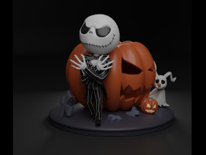 Jack and Zero The Nightmare Before Christmas Model Cetak 3D