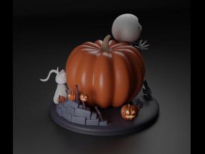 Jack and Zero The Nightmare Before Christmas Model Cetak 3D