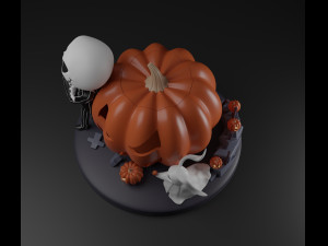 Jack and Zero The Nightmare Before Christmas Model Cetak 3D