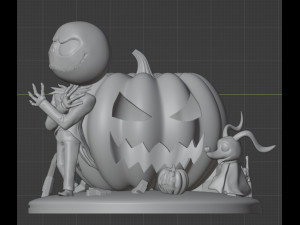 Jack and Zero The Nightmare Before Christmas Model Cetak 3D