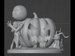 Jack and Zero The Nightmare Before Christmas 3D Print Model