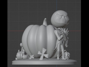 Jack and Zero The Nightmare Before Christmas Model Cetak 3D