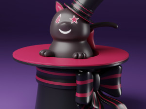 Lyney cat in the hat Jewelry Box Genshin Impact 3D Принт Модель
