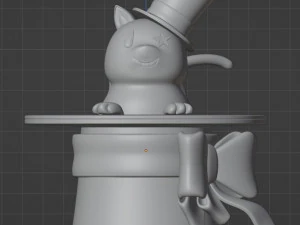 Lyney cat in the hat Jewelry Box Genshin Impact 3D Print Model