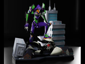 EVA-01 from anime Evangelion 3D Print Model